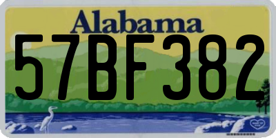 AL license plate 57BF382