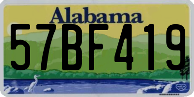AL license plate 57BF419