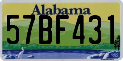 AL license plate 57BF431