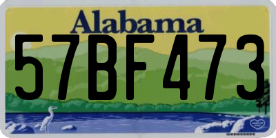 AL license plate 57BF473