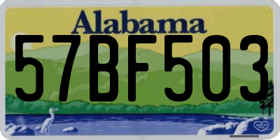 AL license plate 57BF503
