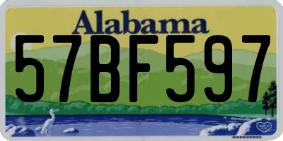 AL license plate 57BF597