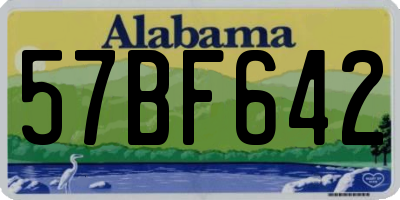 AL license plate 57BF642