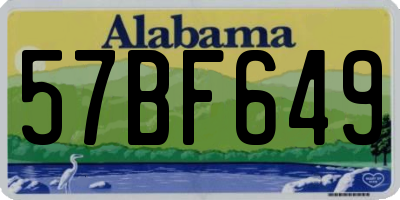 AL license plate 57BF649
