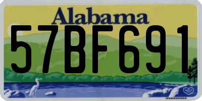 AL license plate 57BF691