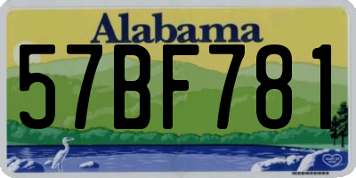 AL license plate 57BF781