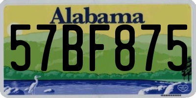 AL license plate 57BF875