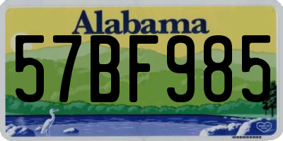 AL license plate 57BF985