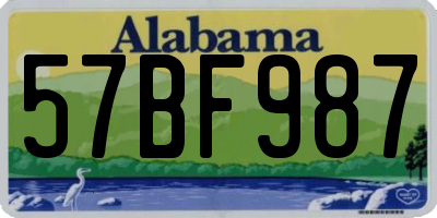 AL license plate 57BF987