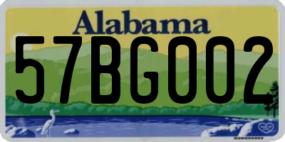 AL license plate 57BG002
