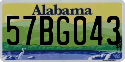 AL license plate 57BG043