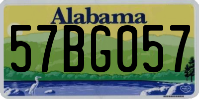 AL license plate 57BG057