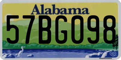 AL license plate 57BG098