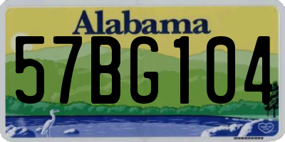 AL license plate 57BG104