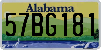 AL license plate 57BG181