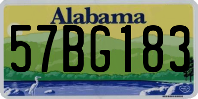 AL license plate 57BG183