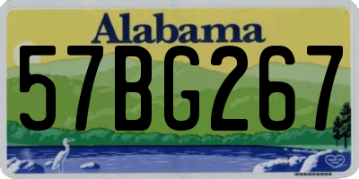 AL license plate 57BG267