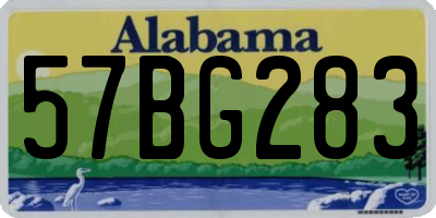 AL license plate 57BG283