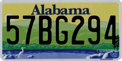 AL license plate 57BG294