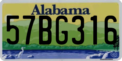 AL license plate 57BG316