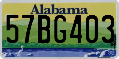 AL license plate 57BG403
