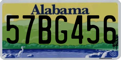 AL license plate 57BG456
