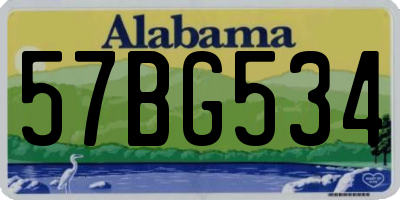 AL license plate 57BG534