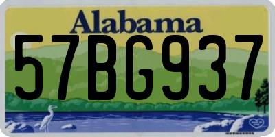 AL license plate 57BG937