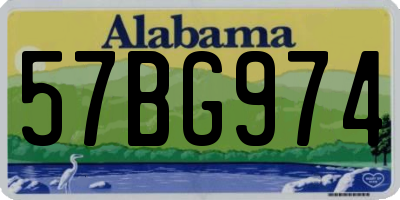 AL license plate 57BG974