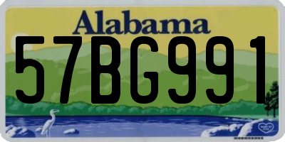 AL license plate 57BG991