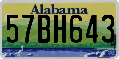AL license plate 57BH643