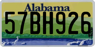 AL license plate 57BH926