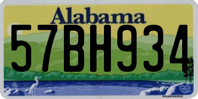 AL license plate 57BH934