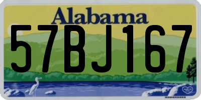 AL license plate 57BJ167