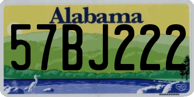 AL license plate 57BJ222