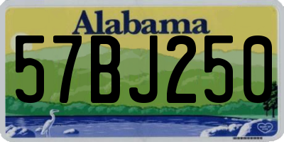 AL license plate 57BJ250