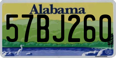 AL license plate 57BJ260