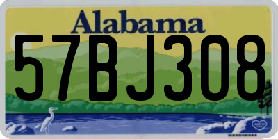 AL license plate 57BJ308