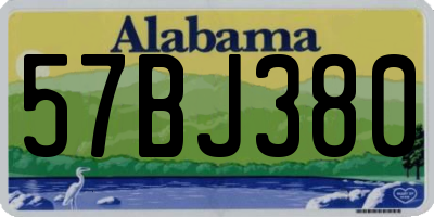 AL license plate 57BJ380