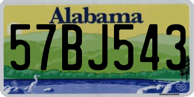 AL license plate 57BJ543