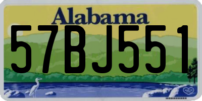 AL license plate 57BJ551