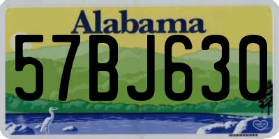 AL license plate 57BJ630
