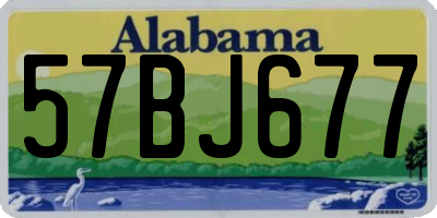 AL license plate 57BJ677