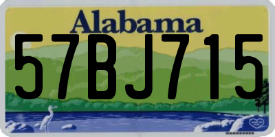 AL license plate 57BJ715