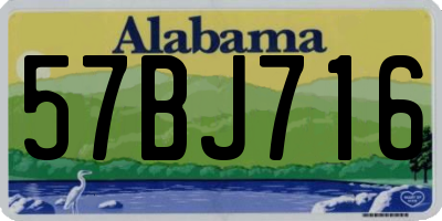 AL license plate 57BJ716