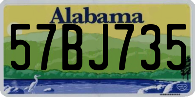 AL license plate 57BJ735