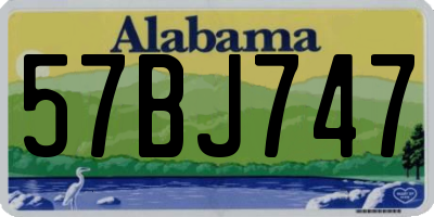 AL license plate 57BJ747