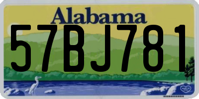 AL license plate 57BJ781