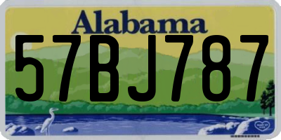AL license plate 57BJ787