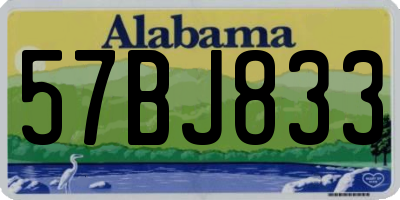 AL license plate 57BJ833